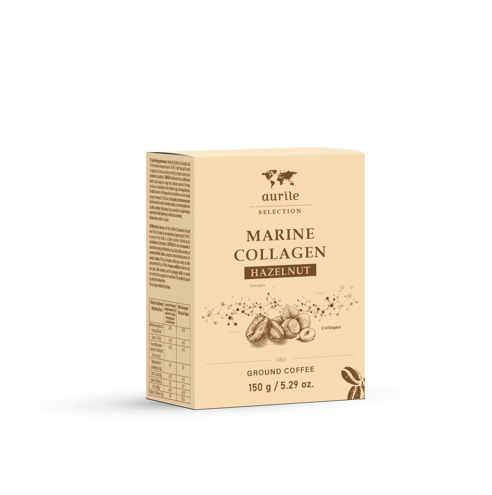 Ground Coffee with Collagen and Chromium Hazelnut 150 g AURILE